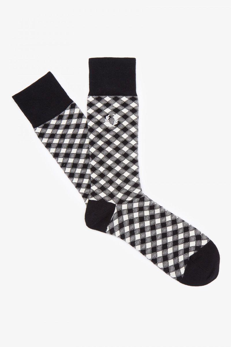 White Fred Perry Check Women\'s Socks | PH 1865HAPK